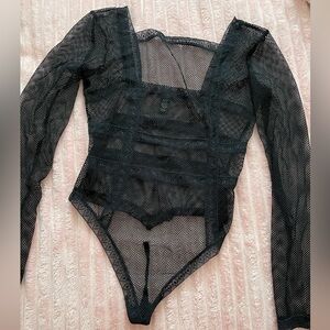 Victoria's Secret Black Lace Bodysuit